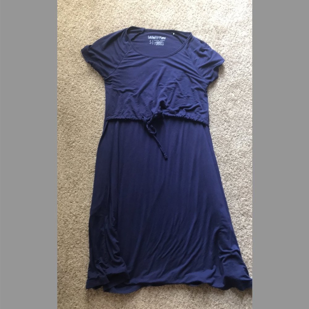 Latched Mama Knee Length Drawstring Nursing Dress